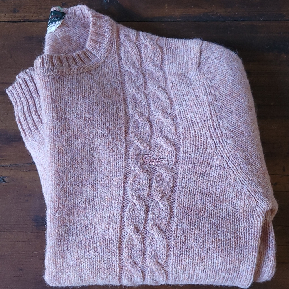 Izod Peach Cable Knit Crewneck Sweater